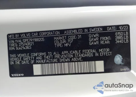2024 Volvo Xc90 B5 Plus Bright Theme from USA, damaged, VIN YV4L12PE7R1188205